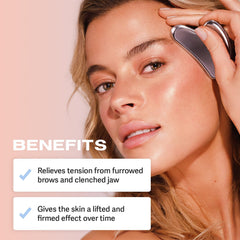 Sacheu Gua Sha with travel pouch is ready for on-the-go use.