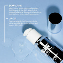 Sacheu Slick Skin oil and packaging closeup highlighting vegan formula