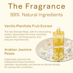 SAFA Vanillé Oil ingredients spread highlighting almond, apricot, argan oils nourishing skin.