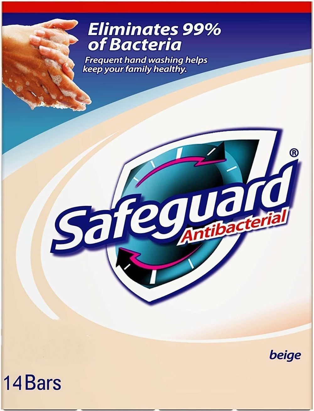 Safeguard beige bars packfront – 14-bar set for reliable family hygiene