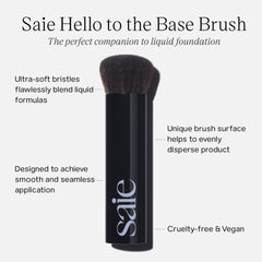 Saie The Base Brush close-up of ultra-soft bristles for smooth blending.