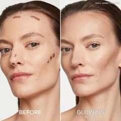 Saie Dew Bronze dot-on cheek image showcases easy placement for a subtle flush.