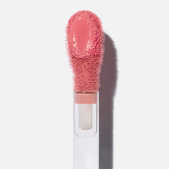 Saie Dew Liquid Blush Sweetie swatches show a sheer to medium rosy flush with dew.