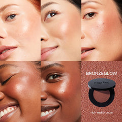 Saie product being applied with a dual-ended brush demonstrating precise sculpting benefit