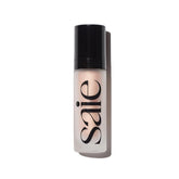 Saie Glowy Super Gel bottle closed shows a lightweight primer for hydrated, radiant skin.