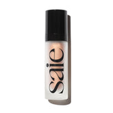 Saie Glowy Super Gel Sunglow bottle with pump for lightweight dewy hydration.