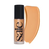 Saie front bottle showing shade 20 and lightweight hydrating benefits