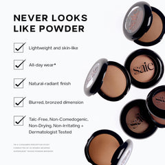 Saie open pan angled view highlighting baked dome and sheen