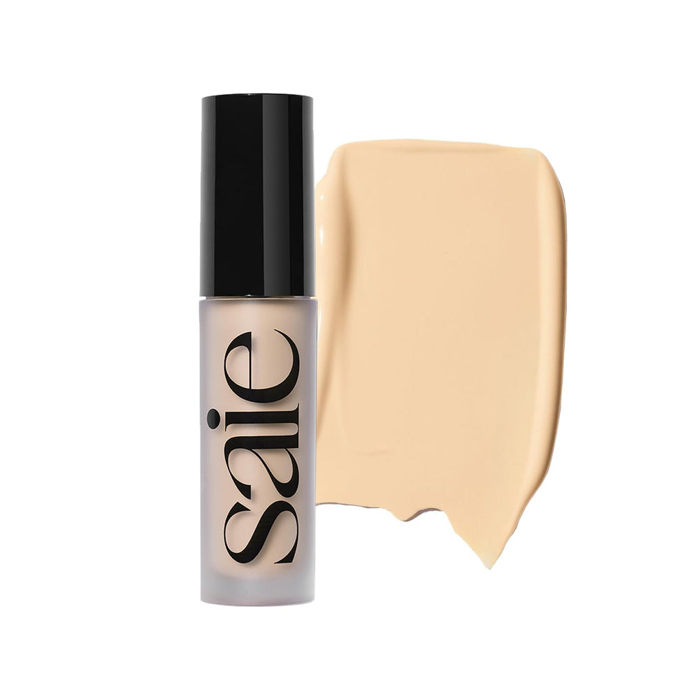 Saie Slip Tint Radiant Cream Concealer Shade 4 packaging shows travel-friendly compact.
