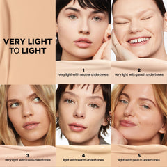 Saie Slip Tint Shade 4 swatches demonstrate medium coverage for redness and dark circles.