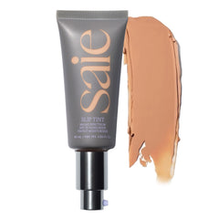 Saie Slip Tint Shade Four swirl demonstrates light coverage with a luminous finish.