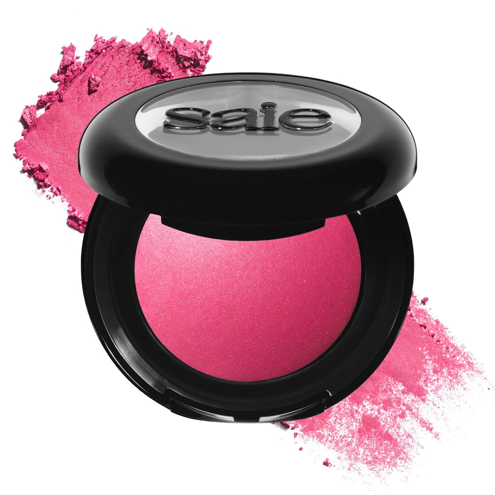 Saie SuperSuede front compact showing sleek packaging and product benefit