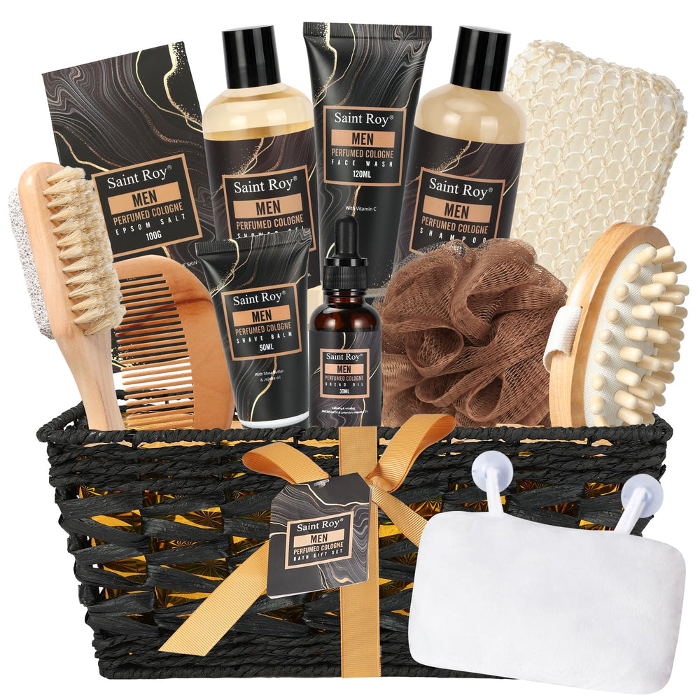Saint Roy Fathers Day 14pc spa basket packaging for gifting