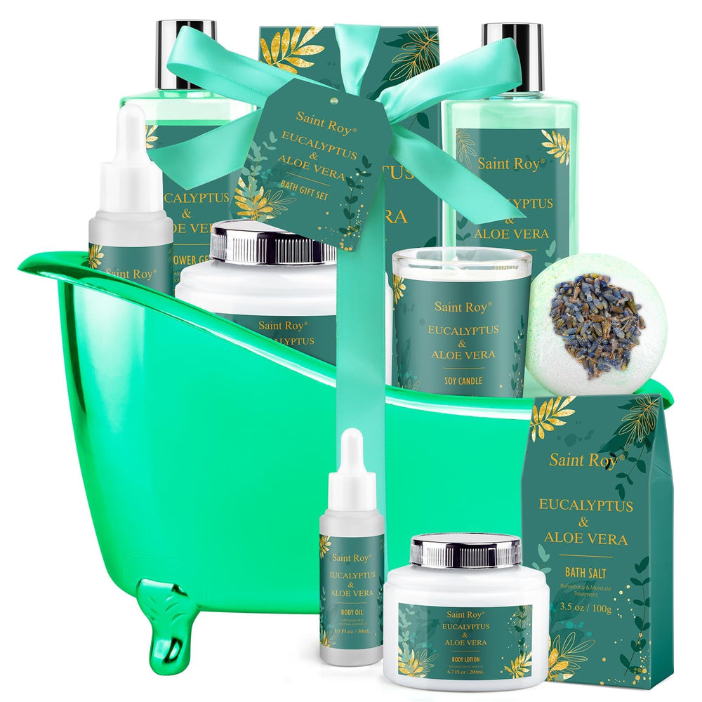 Saint Roy spa gift basket luxury container—reusable tub doubles as storage