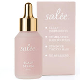 SALEE dry scalp serum bottle pour showing quick hydration and nourishment
