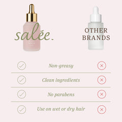 SALEE dry scalp serum ingredient panel with cucumber and peppermint for soothing care