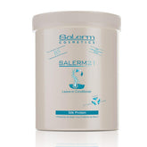 SALERM 21 Silk Protein bottle illustrates hydrating leave-in conditioner for shine and manageability.