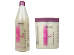 SALERM Hi Repair Shampoo bottle showing the deep repair focus for damaged hair and shine