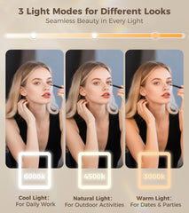 Saliwa vanity mirror 10x magnifier closeup for precise grooming tasks.