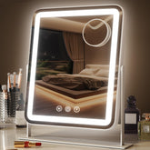 Saliwa vanity mirror front-lit view with adjustable LED for precise makeup.