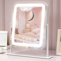 Saliwa vanity mirror with lights front view for precise makeup and ambiance