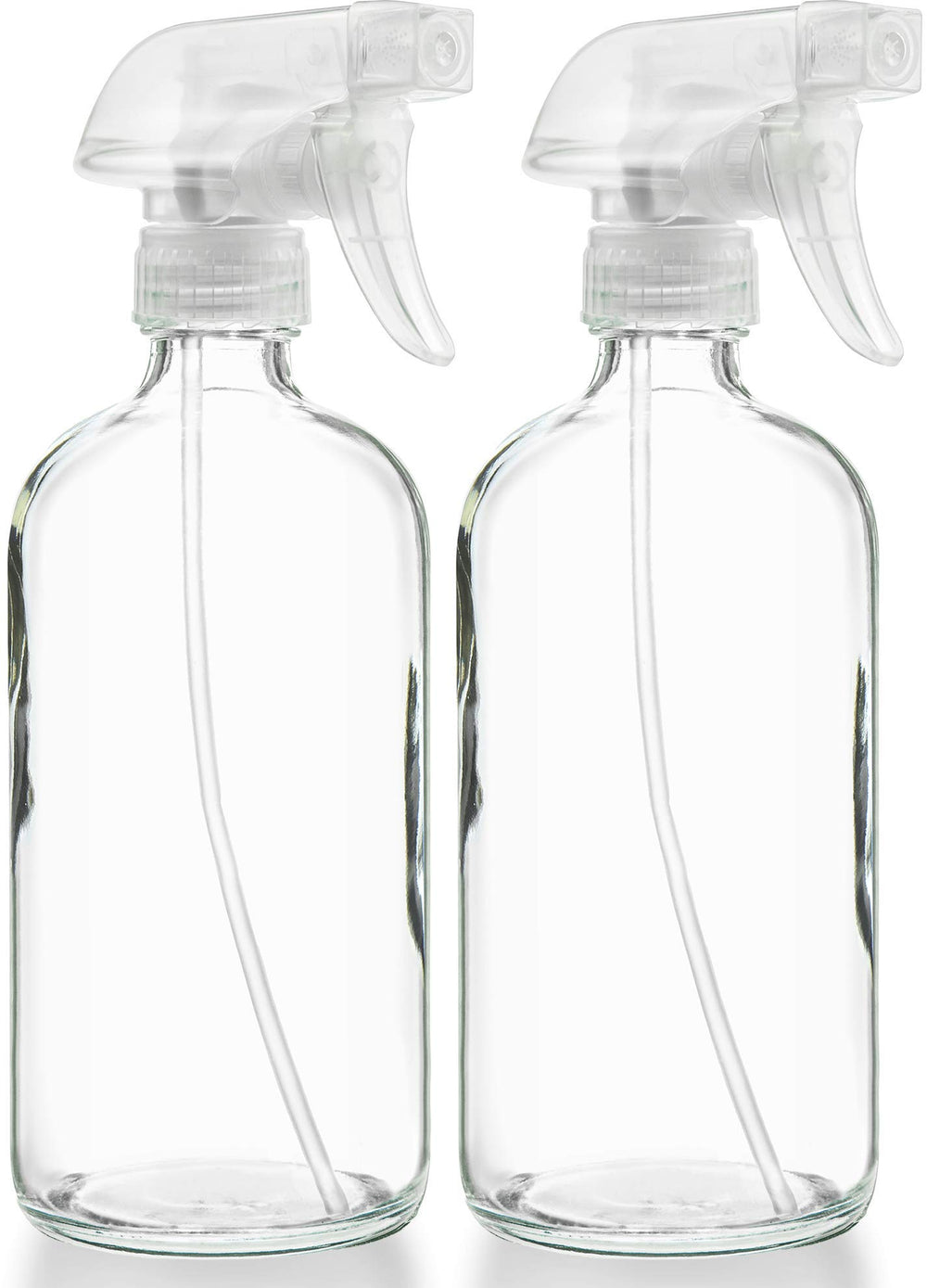 Sally's Organics empty clear glass spray bottle 16oz for reusable cleaning solutions