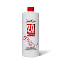 Salon Care 20 Volume Creme Developer bottle promotes even lifting for uniform color results