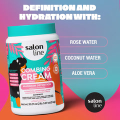 Salon Line Maximum Definition Hair Cream label communicates vegan formula and hydration