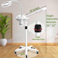 Salon Señor professional facial steamer 5x lamp provides detailed skin view.
