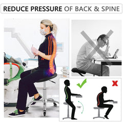 SALONFACTORY saddle stool hydraulic lift adjusts height for ergonomic seating