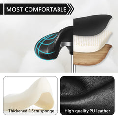 SALONFACTORY saddle stool metal base provides durable 300-lb support for professionals