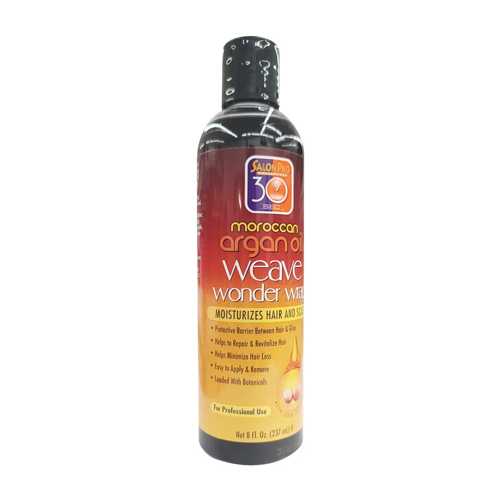 SalonPro Weave Wonder Wrap Dark application closeup demonstrates easy, protective barrier against glue.