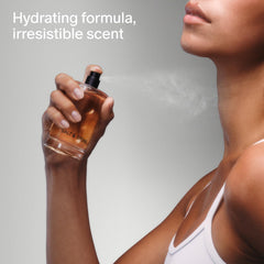 Salt & Stone Body Mist label-closeup highlights vegan, cruelty-free ingredients and award-worthy fragrance.