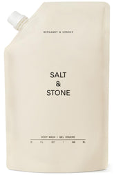 Salt and Stone bergamot-hinoki body wash bottle with rich lather for deep moisture.