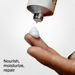Salt & Stone Hand Cream texture closeup highlights silky-soft finish.