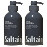 Saltair Black Tide bottle front pump highlights a hydrating body wash