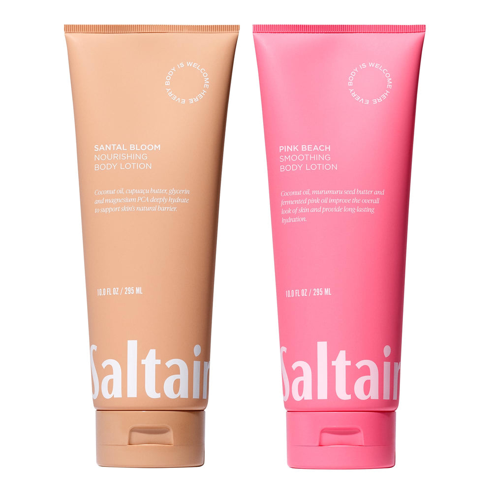 Saltair Body Lotion two-pack showcases the moisturizing duo for dry skin.