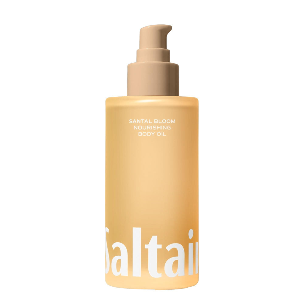 Saltair Body Oil bottle with pump delivers luxurious hydration for daily skin care.