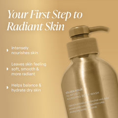 Saltair Golden Hour creamy lather on the skin for a refreshing cleanse