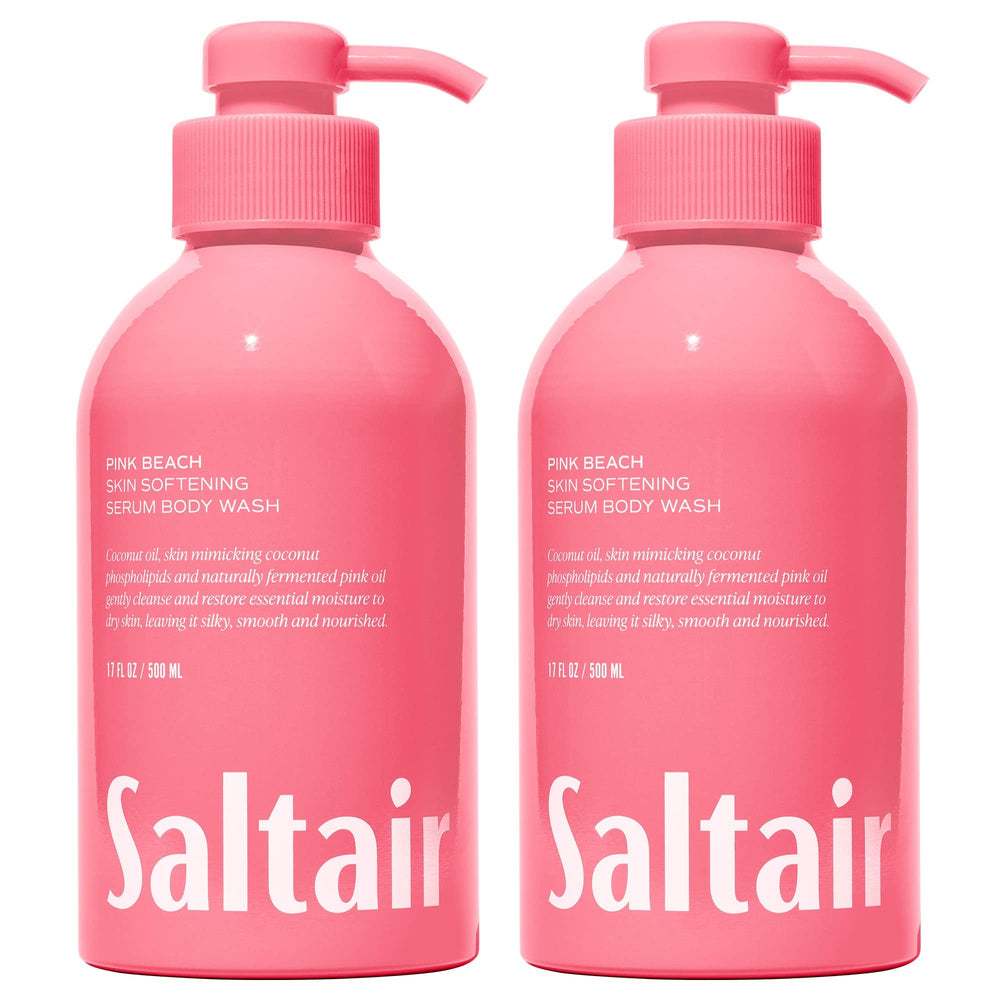 Saltair Pink Beach body wash two pump bottles deliver creamy, hydrating lather.