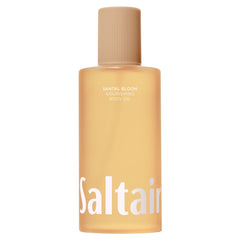 Saltair Santal Bloom bottle demonstrates quick-absorbing hydration after shower.