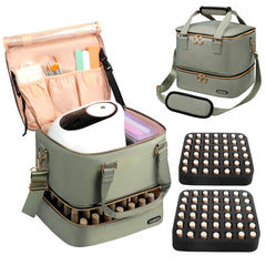 Sambois nail polish organizer bag top view highlights spacious layout for quick access
