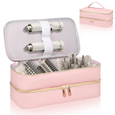 Sambois travel case pink front view highlighting double-layer organization for Shark Flex Style.