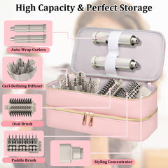 Sambois shark-flexstyle-case-pink-open-view shows soft inner lining protecting accessories.