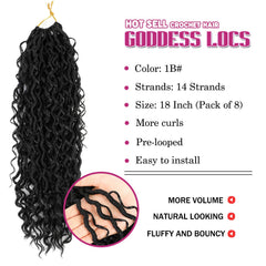 SAMBRAID Goddess Locs 14 strands per pack for fluffy volume and fullness.