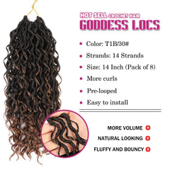 SAMBRAID Goddess Locs 14in pre-twisted curls demonstrate easy installation and fluffy volume.