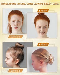 Samnyte applied to hairline close-up showing neat edges and controlled flyaways