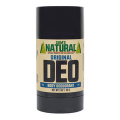 Sam’s Natural Deodorant Original tube front showing aluminum-free daily protection.