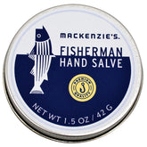 Sam's Natural MacKenzie's Fisherman Hand Salve tin open for dry skin relief.