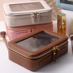 SANHECUN PU leather travel bag brown side view highlights sturdy construction